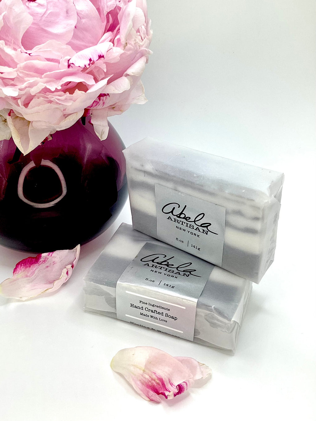 Abela Artisan “CHARCOAL CLAY MARBEL” - Detoxing Exfoliating- Amber Aroma Face -Body Soap Bar 5 Oz.- 141g.