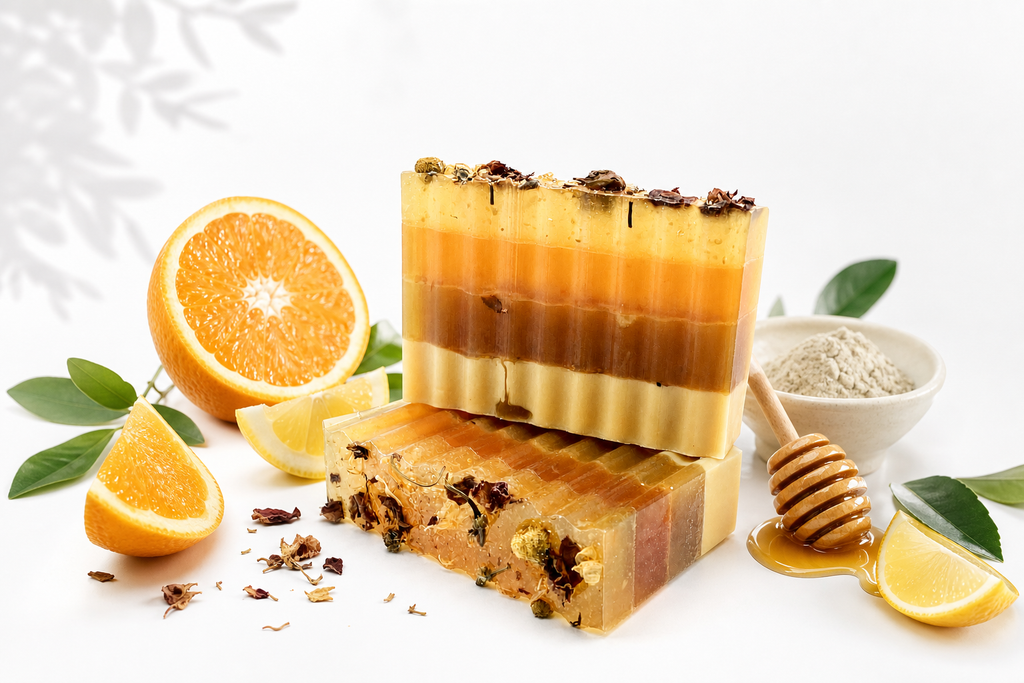 Artisan Orange Turmeric Tone - Honey Healing Soap Bar 5 oz - 141 g.