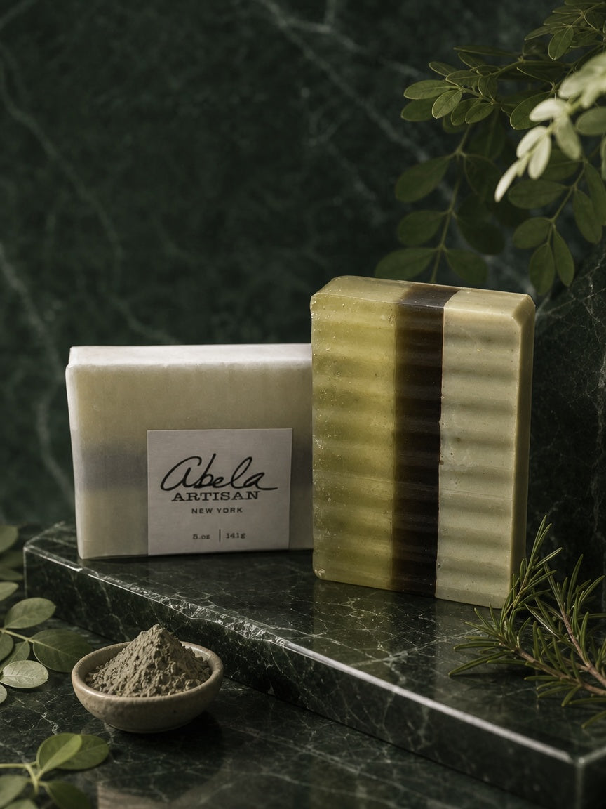 Abela Artisan Moringa Tea Tree Clay Wellness Soap Bar 5 oz - 141 g.