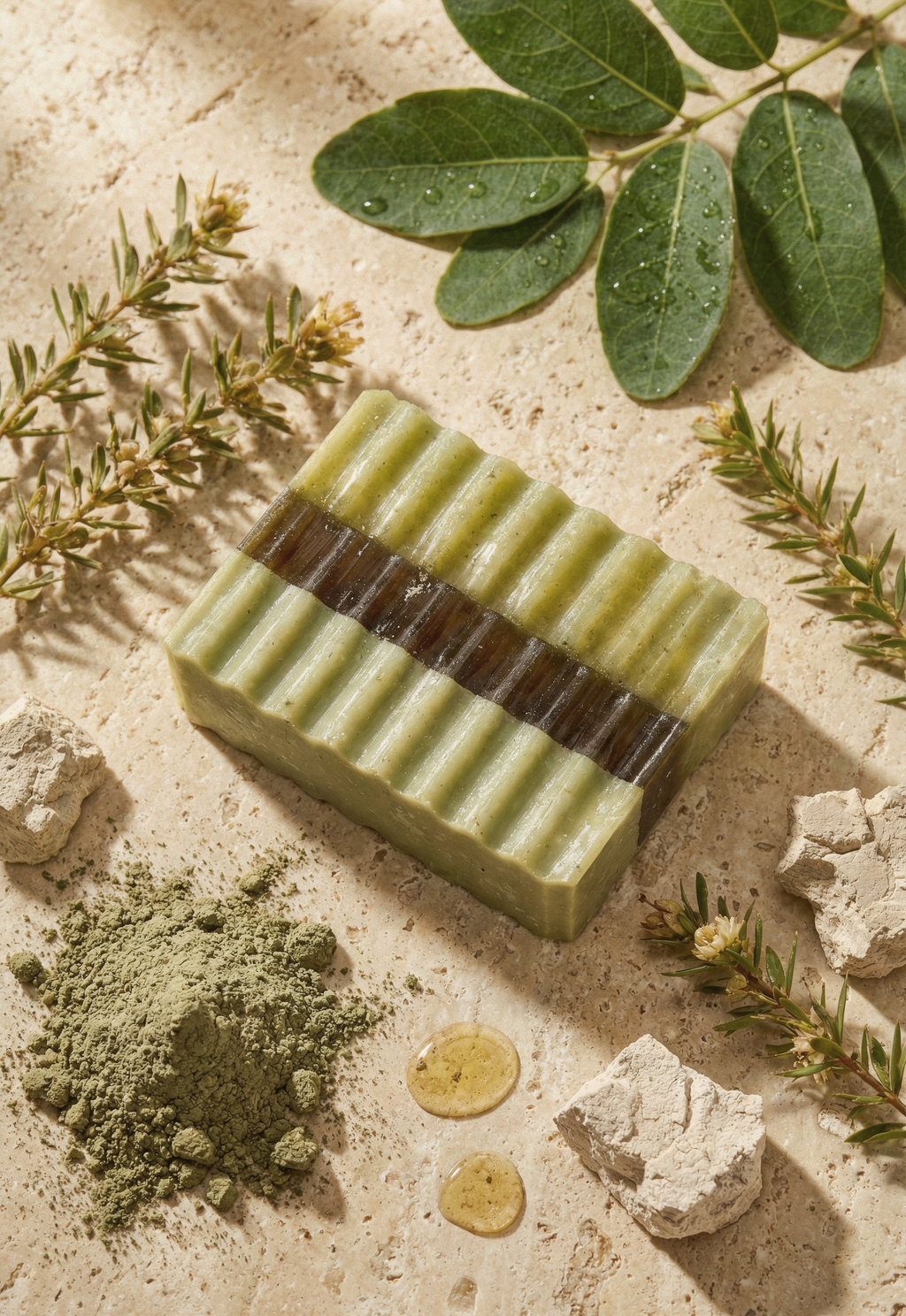 Abela Artisan Moringa Tea Tree Clay Wellness Soap Bar 5 oz - 141 g.