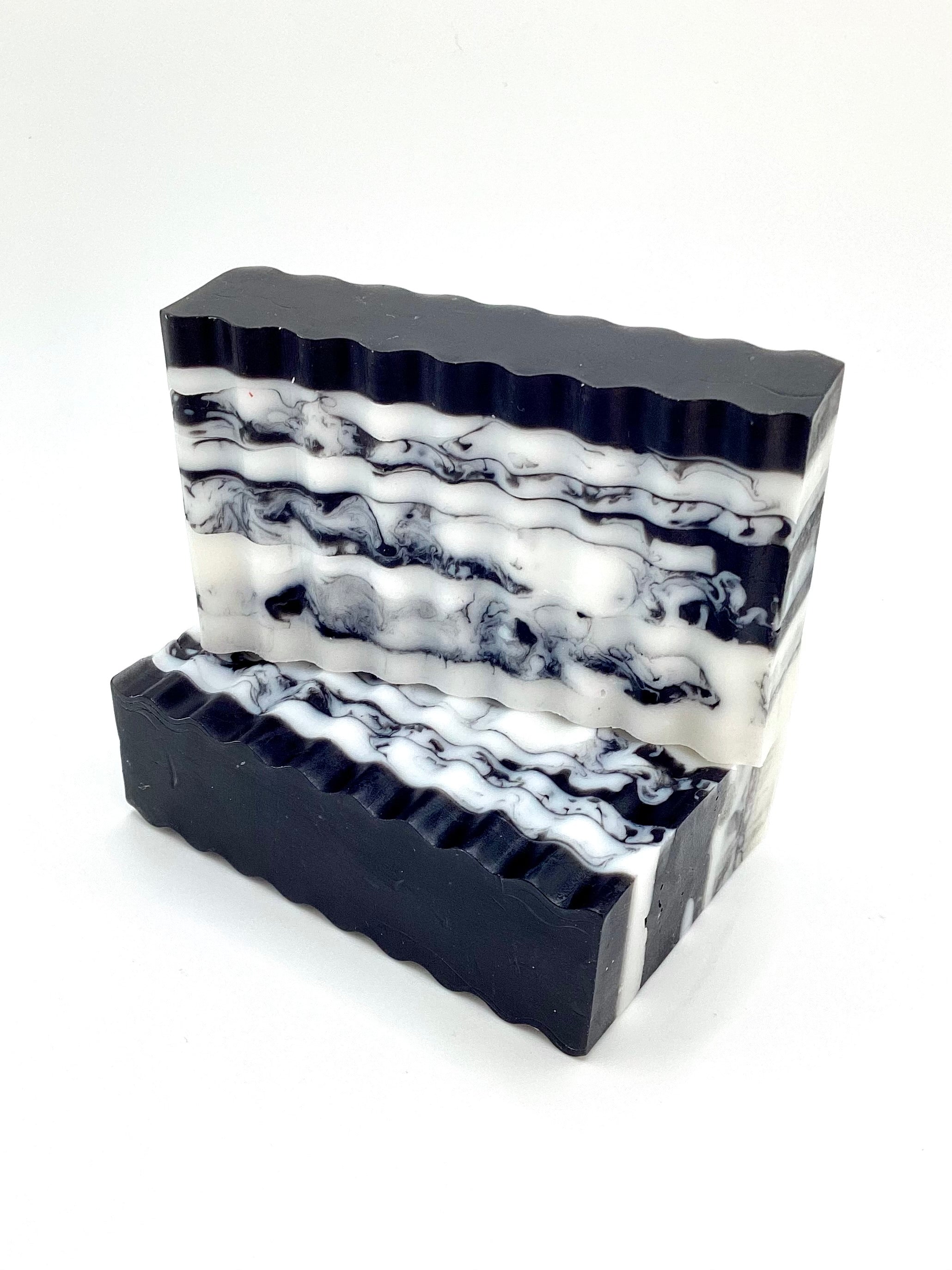 Abela Artisan “CHARCOAL CLAY FRANKINCENSE MARBEL” - Detoxing Exfoliating- Face -Body Soap Bar 5 Oz.- 141g.