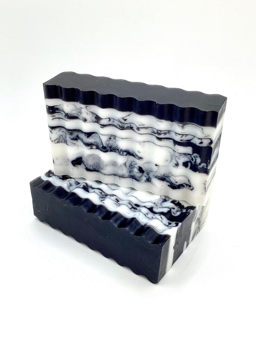 Abela Artisan “CHARCOAL CLAY FRANKINCENSE” Marble - Detoxing Exfoliating- Face -Body Soap Bar 5 Oz.- 141g.