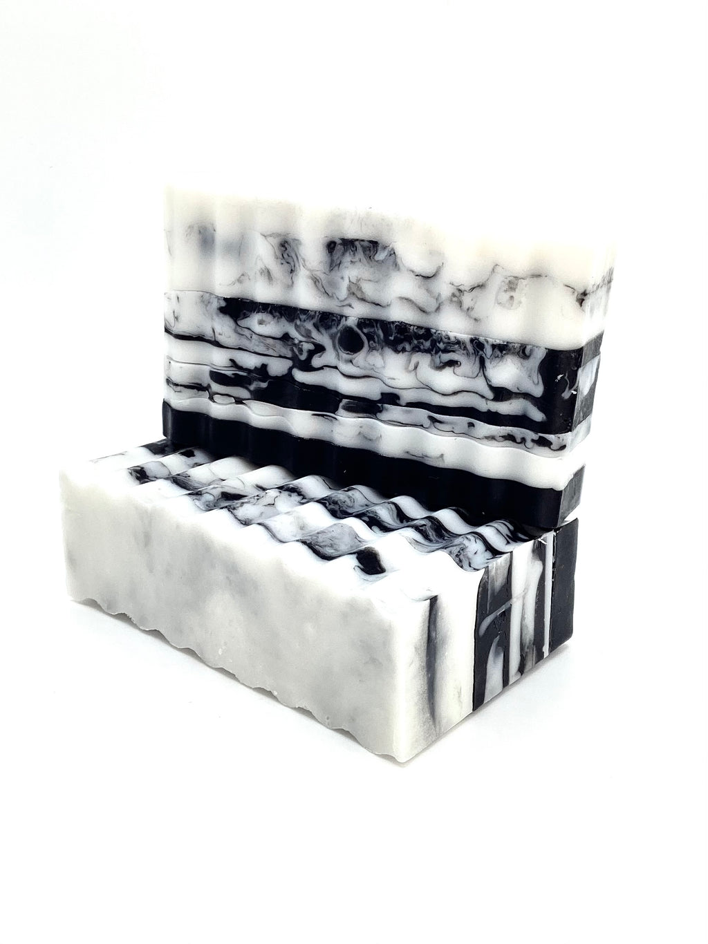 Abela Artisan “CHARCOAL CLAY MARBLE”- Detoxing Exfoliating -Amber Aroma Face -Body Soap Bar 5 Oz.- 141g.