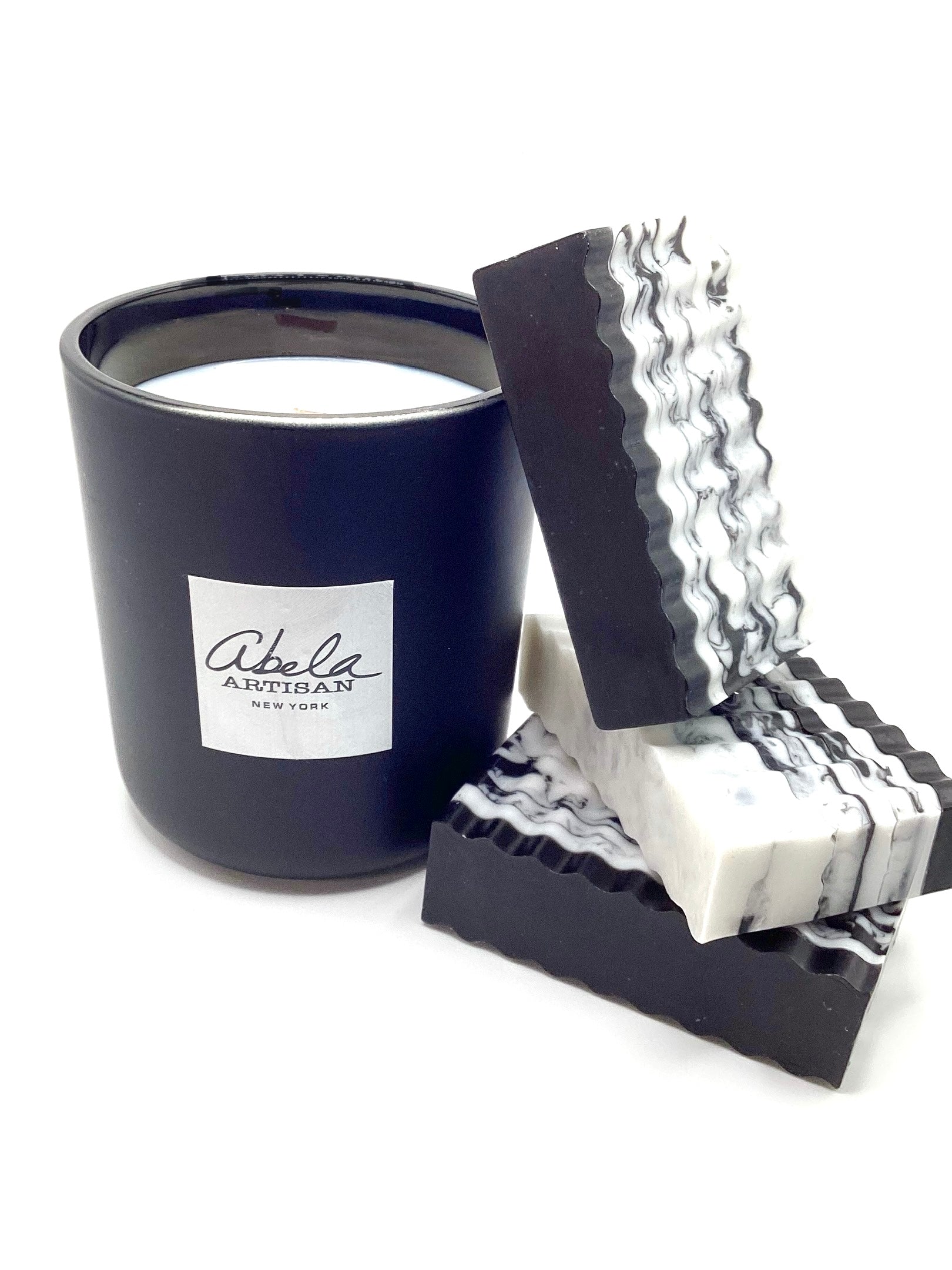 Abela Artisan “CHARCOAL CLAY FRANKINCENSE” Marble - Detoxing Exfoliating- Face -Body Soap Bar 5 Oz.- 141g.