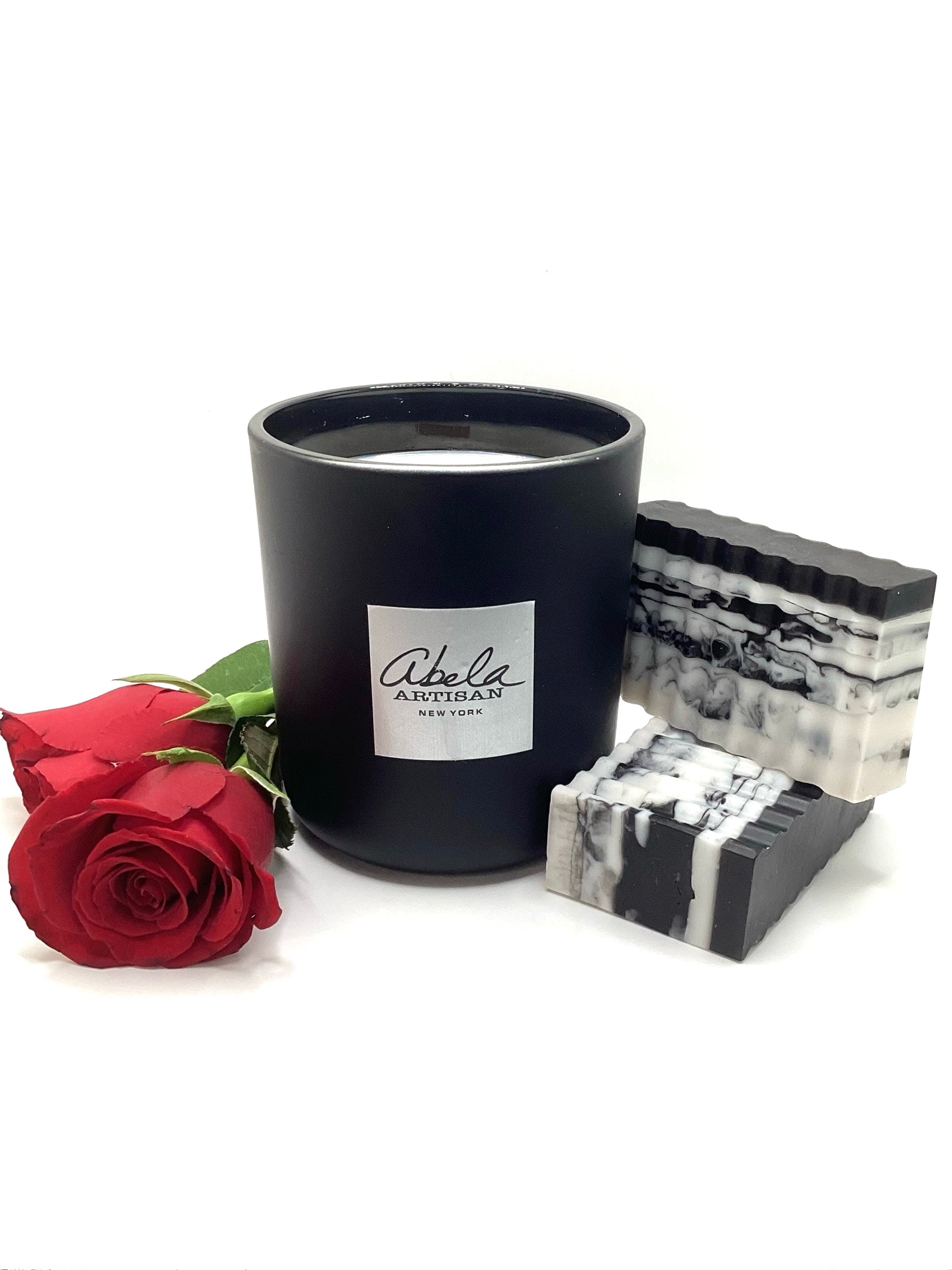 Abela Artisan “CHARCOAL CLAY MARBLE”- Detoxing Exfoliating -Amber Aroma Face -Body Soap Bar 5 Oz.- 141g.