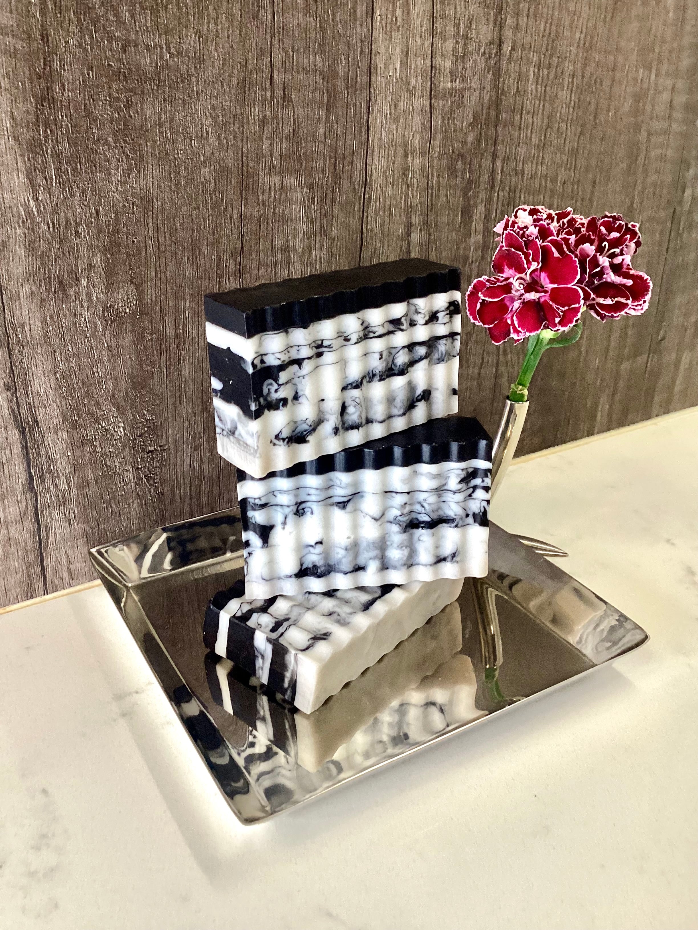 Abela Artisan “CHARCOAL CLAY FRANKINCENSE MARBEL” - Detoxing Exfoliating- Face -Body Soap Bar 5 Oz.- 141g.