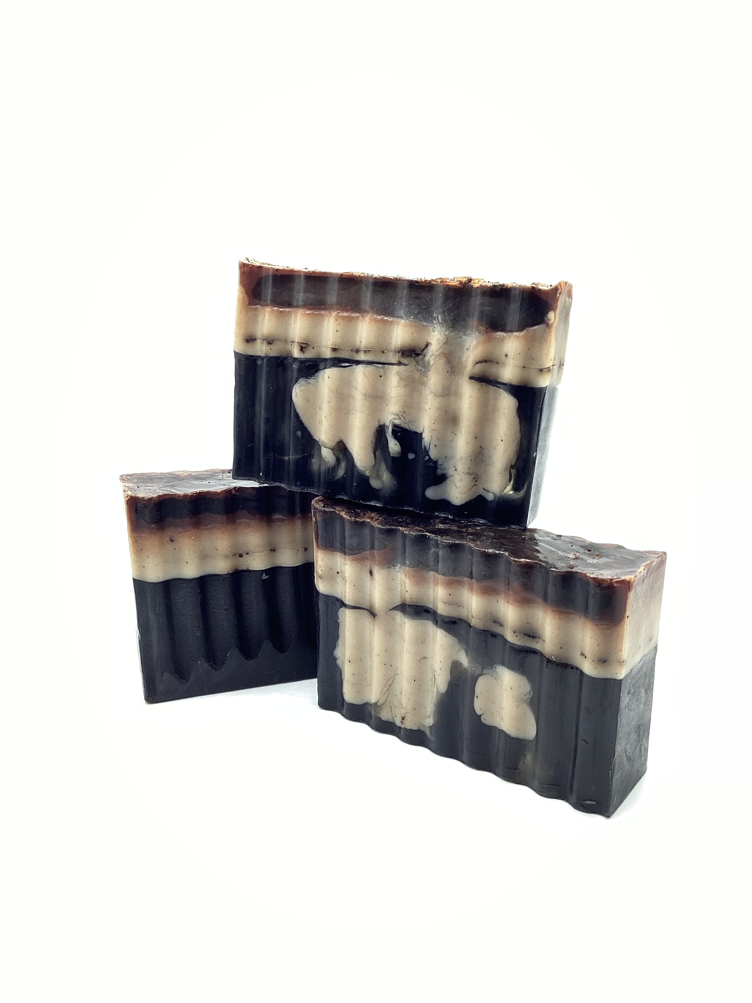 Abela Artisan Charcoal Coffee Clay Anti-Aging Detoxing Exfoliating Face -Body Soap Bar 5 Oz.- 141g.