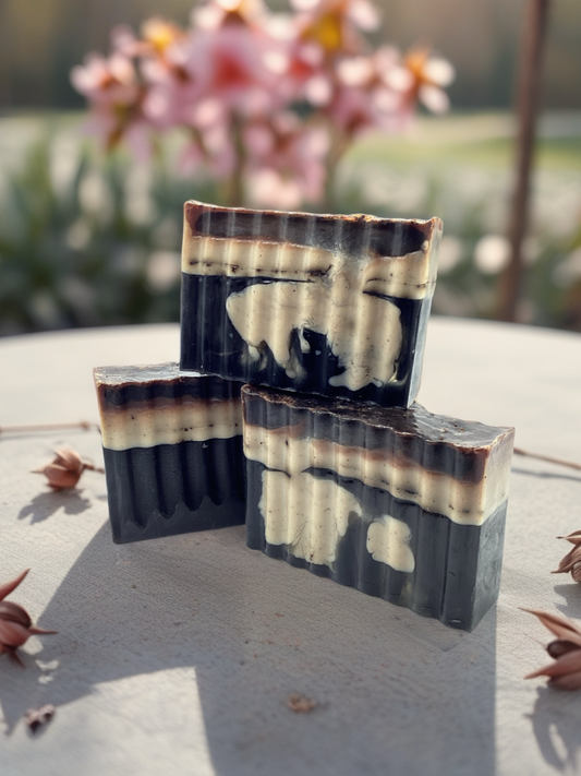 Abela Artisan Charcoal Coffee Clay Detoxing -Healing Body Soap Bar 5 Oz.- 141g