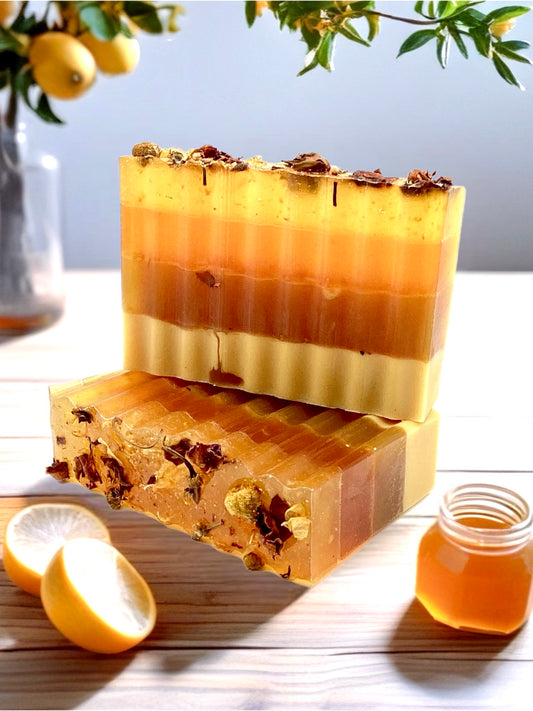 Abela Artisan Orange Turmeric Tone - Honey Healing Soap Bar 5 oz - 141 g.