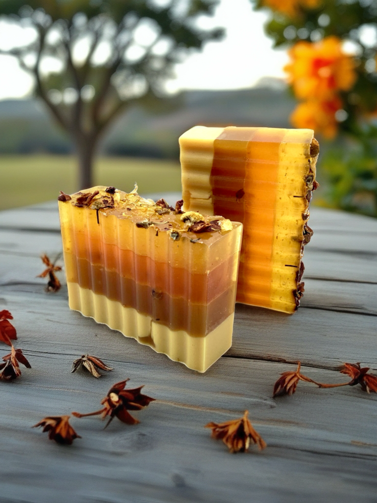 Abela Artisan “ ORANGE TURMERIC TONE” -Honey Healing Soap Bar 5 Oz -141 g