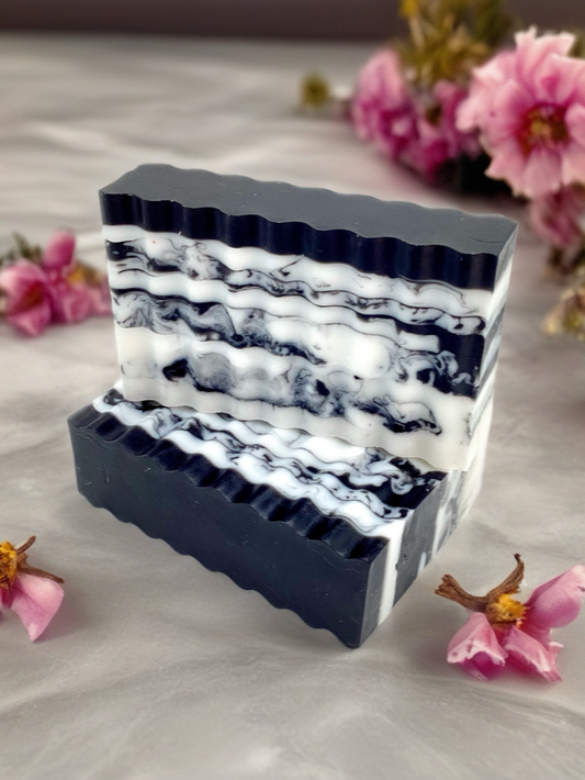 Abela Artisan Charcoal Clay Vetiver Marble Detoxing Exfoliating Body Soap Bar 5 Oz.- 141g