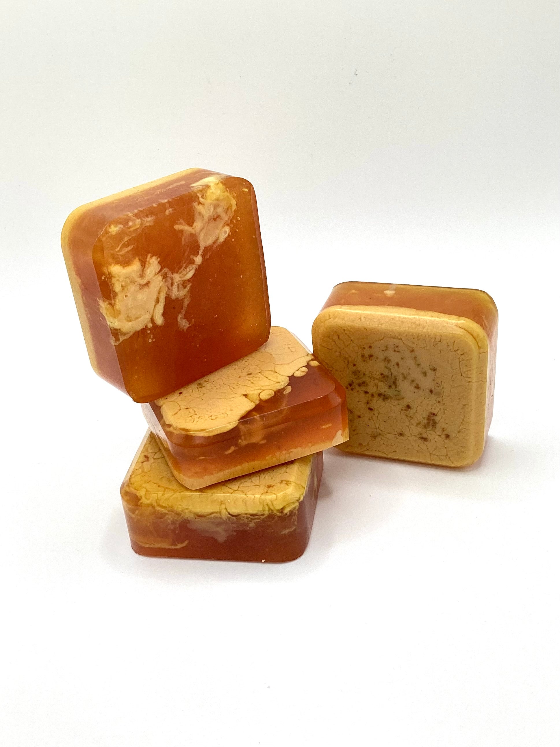 Abela Artisan “MINI LUXE TURMERIC-CITRUS” -Healing Wellness Soap Bar.  2”x2”, 3oz- 84g.