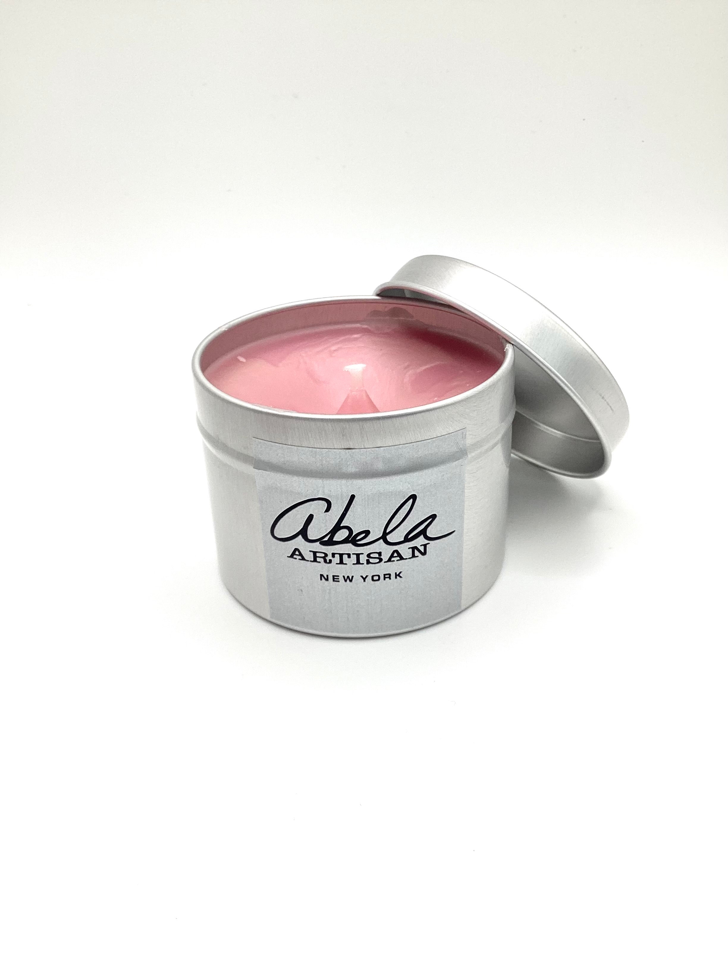 Abela Artisan “PEONY SCENTED CANDLE” – 4 oz Travel Tin