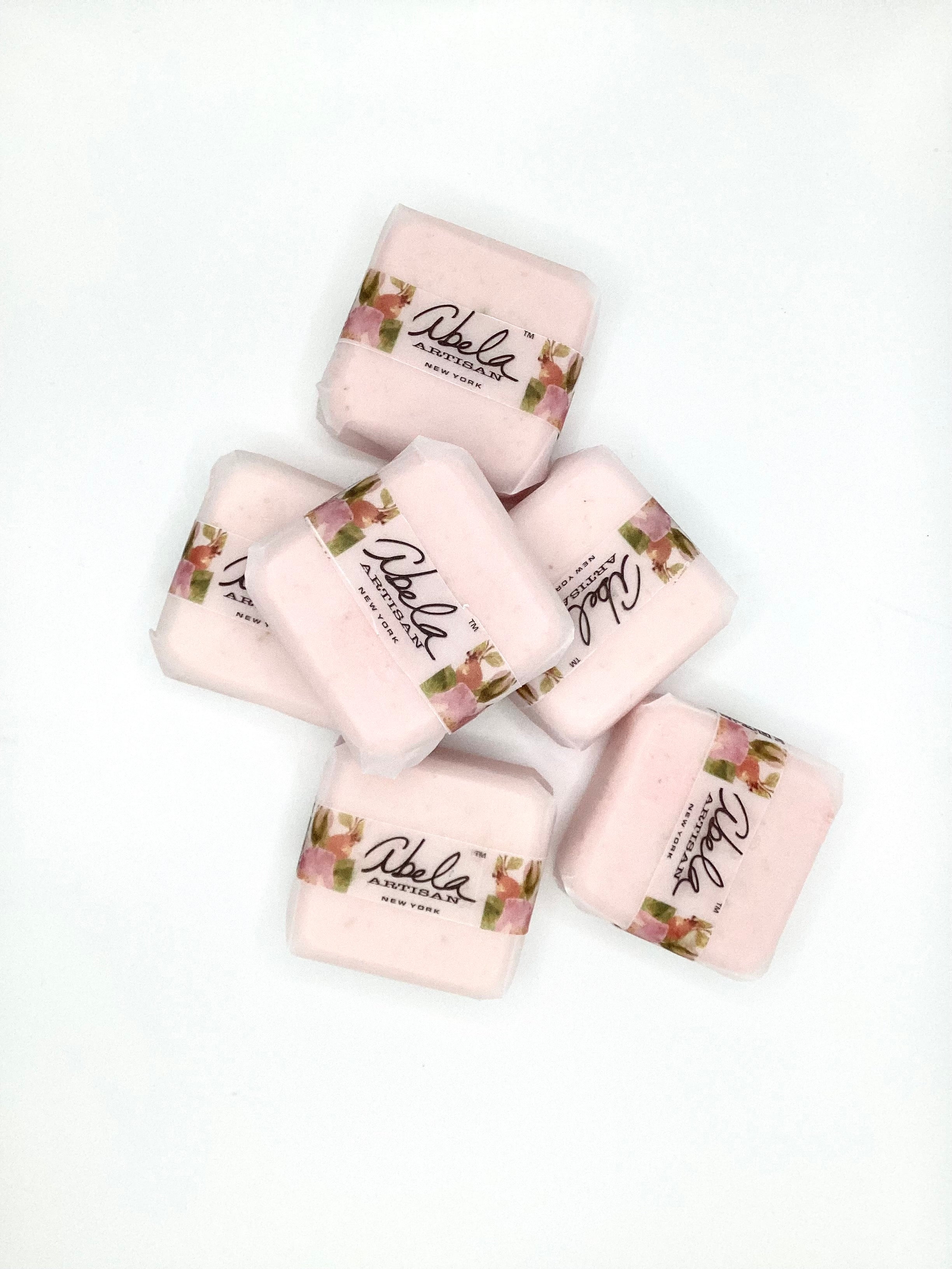 Abela Artisan “MINI LUXE PEONY- Perfume Hand Soap”  2”x2”, 3oz.- 84g.