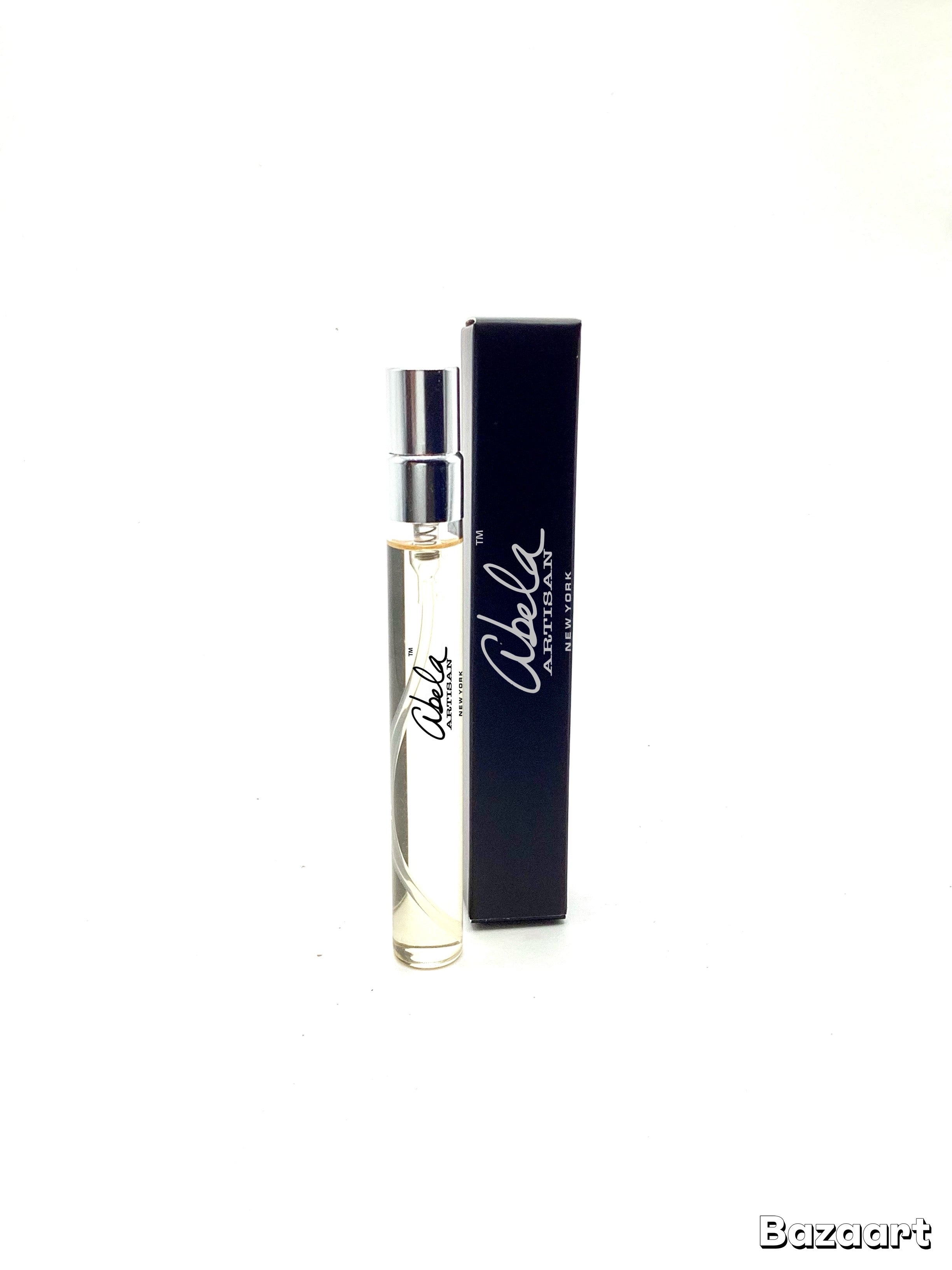 Perfume vile perfume bottle with packaging on a white background