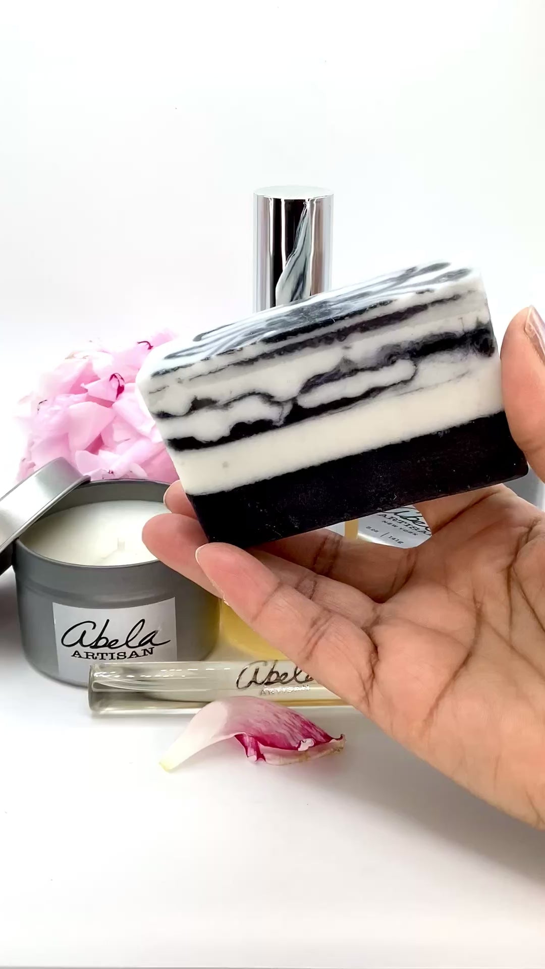 Abela Artisan “CHARCOAL CLAY FRANKINCENSE” Marble - Detoxing Exfoliating- Face -Body Soap Bar 5 Oz.- 141g.
