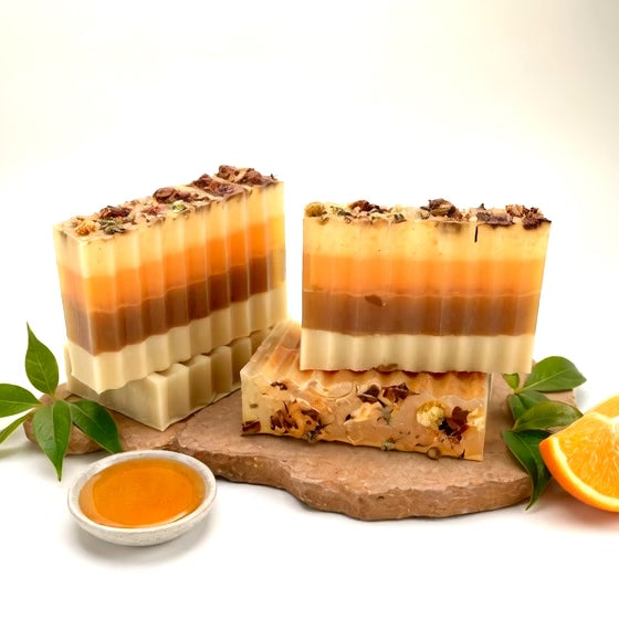 Artisan Orange Turmeric Tone - Honey Healing Soap Bar 5 oz - 141 g.